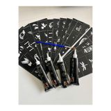 Airbrush Tattoo Hint Kınası Desenleri, 24 Sayfa, 4 Tüp Siyah Kına, Fırça Hediyeli, Geçici Dövme Paketi