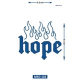 Airbrush Tattoo Hope 5 Cm Minimal Geçici Dövme Yarı Kalıcı Geçici Dövme