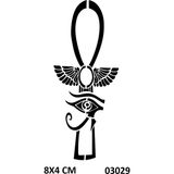 Airbrush Tattoo Horus Gözleri ve Kanat Yapışkanlı Stencil Süsleme ve Boyama Kalıbı