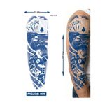 Airbrush Tattoo İskambil 3 Hafta Kalıcı Tam Kol Bacak Kaplama Yapıştırma Geçici Dövme 47 Cm