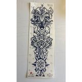 Airbrush Tattoo İskelet 3 Hafta Kalıcı Tam Kol Bacak Kaplama Yapıştırma Geçici Dövme 46 Cm