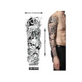 Airbrush Tattoo İskeletor 1 Hafta Kalıcı Tam Kol Kaplama Bacak Yapıştırma Geçici Dövme 46 Cm