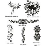 Airbrush Tattoo Kadın Bel Kol Sembolleri 6 Adet Geçici Dövme Kalıbı Spreysiz Sadece Şablon