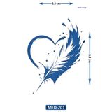 Airbrush Tattoo Kalp Tüy 5 Cm Minimal Geçici Dövme Yarı Kalıcı Geçici Dövme