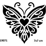 Airbrush Tattoo Kalpli Kelebek Yapışkanlı Stencil Süsleme ve Boyama Kalıbı Stencil Kalıp
