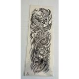 Airbrush Tattoo Kanatlı Dragon 1 Hafta Kalıcı Tam Kol Bacak Yapıştırma Geçici Dövme 46 CM
