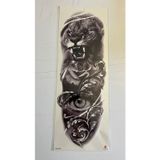 Airbrush Tattoo Kaplan Gözü 1 Hafta Kalıcı Tam Kol Bacak Yapıştırma Geçici Dövme 46 Cm