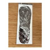 Airbrush Tattoo Kaplan Kartal 1 Hafta Kalıcı Tam Kol Bacak Yapıştırma Geçici Dövme 46 Cm