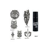 Airbrush Tattoo Karanfil Model El Ayak Geçici Dövme Seti, Spray Tattoo, Siyah, 4 Şablon