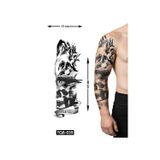 Airbrush Tattoo Karga 1 Hafta Kalıcı Tam Kol Bacak Yapıştırma Geçici Dövme 46 Cm