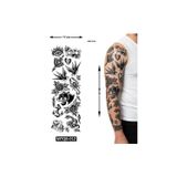 Airbrush Tattoo Karma 1 Hafta Kalıcı Tam Kol Bacak Yapıştırma Geçici Dövme 46 Cm