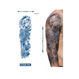 Airbrush Tattoo Kartal Çiçek 3 Hafta Kalıcı Tam Kol Bacak Kaplama Yapıştırma Geçici Dövme 46 Cm