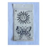 Airbrush Tattoo Kelebek Güneş 18X11 Cm Yarı Kalıcı Geçici Dövme