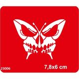 Airbrush Tattoo Kelebek Kuru Kafa Stencil Süsleme ve Boyama Kalıbı