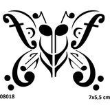 Airbrush Tattoo Kelebek Nota Yapışkanlı Stencil Süsleme ve Boyama Kalıbı Stencil Kalıp