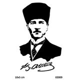 Airbrush Tattoo Kemal Atatürk Yapışkanlı Stencil Süsleme ve Boyama Kalıbı