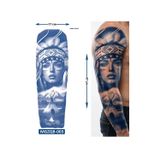 Airbrush Tattoo Kızıl Derili 3 Hafta Kalıcı Tam Kol Bacak Kaplama Yapıştırma Geçici Dövme 47 Cm