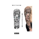Airbrush Tattoo Kızıl Derili Kaplan 1 Hafta Kalıcı Tam Kol Kaplama Bacak Yapıştırma Geçici Dövme 46 Cm