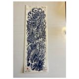 Airbrush Tattoo Koi Balığı 3 Hafta Kalıcı Tam Kol Bacak Kaplama Yapıştırma Geçici Dövme 46 Cm