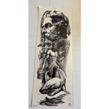 Airbrush Tattoo Köpek Balığı 1 Hafta Kalıcı Tam Kol Bacak Yapıştırma Geçici Dövme 46 Cm