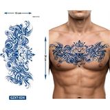 Airbrush Tattoo Kral Büyük Boy Bel Göğüs Sırt İçin 1 Ay Kalıcı Geçici Dövme