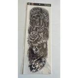Airbrush Tattoo Kral Kuru Kafa 1 Hafta Kalıcı Tam Kol Kaplama Bacak Yapıştırma Geçici Dövme 46 Cm