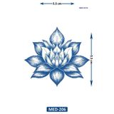 Airbrush Tattoo Küçük Lotus 5 Cm Minimal Geçici Dövme Yarı Kalıcı Geçici Dövme