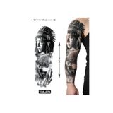 Airbrush Tattoo Kurt Kızıl Derili Geçici Dövme, 17 x 48 cm, 1 Hafta Kalıcı