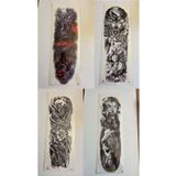 Airbrush Tattoo Kurt Melek 1 Hafta kalıcı 4 Adet Birden Tam Kol Bacak Kaplama 46 cm Geçici Dövme Seti