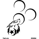 Airbrush Tattoo Kurt ve Üç Hilal Yapışkanlı Stencil Süsleme ve Boyama Kalıbı