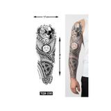 Airbrush Tattoo Kuru Kafa 1 Hafta Kalıcı Tam Kol Bacak Yapıştırma Geçici Dövme 46 Cm