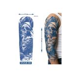 Airbrush Tattoo Kuru Kafa 3 Hafta Kalıcı Tam Kol Bacak Kaplama Yapıştırma Geçici Dövme 47 Cm
