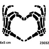 Airbrush Tattoo Kuru Kafa Kalp Yapışkanlı Stencil Süsleme ve Boyama Kalıbı
