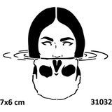 Airbrush Tattoo Kuru Kafa Kız Stencil Süsleme ve Boyama Kalıbı