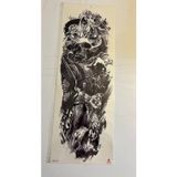 Airbrush Tattoo Kuru Kafa Melek 1 Hafta Kalıcı Tam Kol Bacak Yapıştırma Geçici Dövme 46 Cm