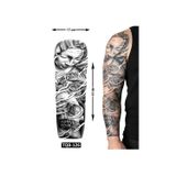 Airbrush Tattoo Kuru Kafa Rüzgarı 1 Hafta Kalıcı Tam Kol Bacak Yapıştırma Geçici Dövme 46 Cm