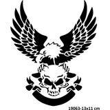 Airbrush Tattoo Kurukafa ve Kartal Yapışkanlı Stencil Süsleme ve Boyama Kalıbı