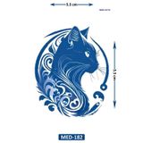 Airbrush Tattoo Lider Kedi 5 Cm Minimal Geçici Dövme Yarı Kalıcı Geçici Dövme