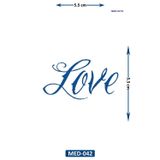 Airbrush Tattoo Love 5 Cm Minimal Geçici Dövme Yarı Kalıcı Geçici Dövme