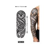 Airbrush Tattoo Maori Tribal 1 Hafta Kalıcı Tam Kol Bacak Yapıştırma Geçici Dövme 46 Cm
