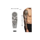 Airbrush Tattoo Maori Tribal 1 Haftalık Tam Kol Bacak Yapıştırma Geçici Dövme 48 Cm