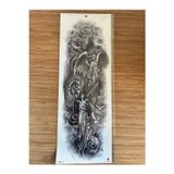 Airbrush Tattoo Melekler 1 Hafta Kalıcı Tam Kol Bacak Yapıştırma Geçici Dövme 46 Cm