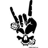 Airbrush Tattoo Metalci Güllü Kuru Kafa Yapışkanlı Stencil Süsleme ve Boyama Kalıbı