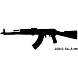 Airbrush Tattoo Minimal Ak 47 Keleş Silah Yapışkanlı Stencil Süsleme ve Boyama Kalıbı