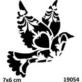 Airbrush Tattoo Motifli Kuş Yapışkanlı Stencil Süsleme ve Boyama Kalıbı