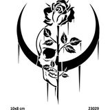 Airbrush Tattoo Muhteşem Kurukafa Yapışkanlı Stencil Süsleme ve Boyama Kalıbı
