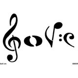 Airbrush Tattoo Müzik ve Aşk Yapışkanlı Stencil Süsleme ve Boyama Kalıbı
