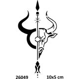 Airbrush Tattoo Öküz Kafası Ok Yapışkanlı Stencil Süsleme ve Boyama Kalıbı Stencil Kalıp