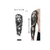Airbrush Tattoo Orman Kadın 1 Haftalık Tam Kol Bacak Yapıştırma Geçici Dövme 48 Cm
