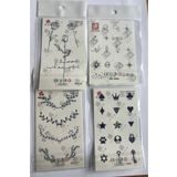 Airbrush Tattoo Parmak Desenleri 4 Adet Minimal 11x8 cm 3 Hafta Kalıcı Yarı Kalıcı Geçici Dövme